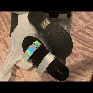 Metallic/chrome sandals